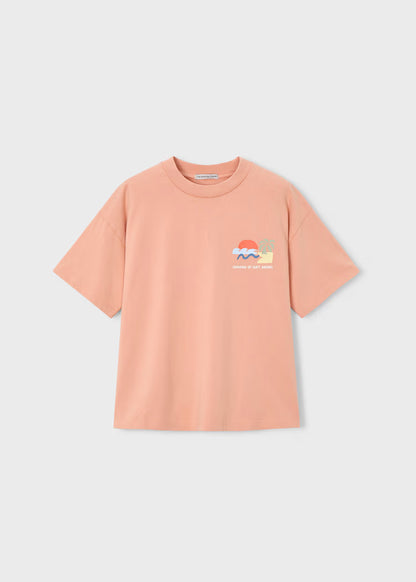 Boy Graphic Tee- Coral