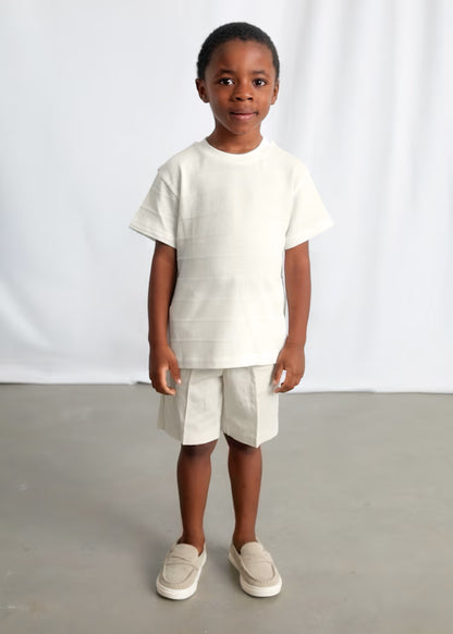 Boys Knit T-Shirt in White