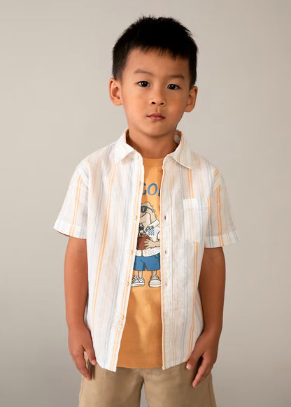 Boys Linen Shirt- Peach