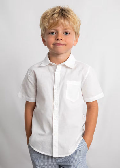 Boys Linen Shirt- White