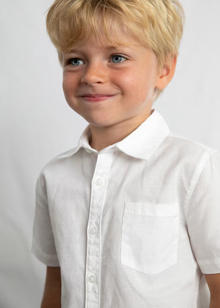 Boys Linen Shirt- White