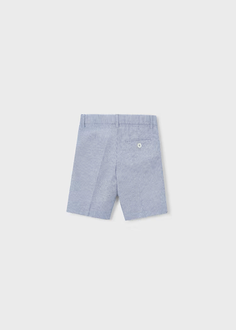 Boys Linen Shorts- Indigo Stripes
