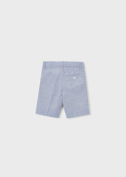 Boys Linen Shorts- Indigo Stripes