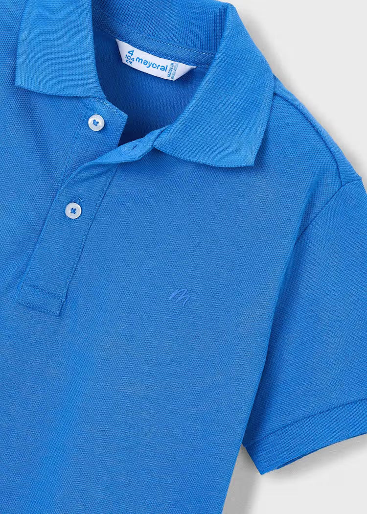 Boys Basic Short Sleeve Polo- Blue