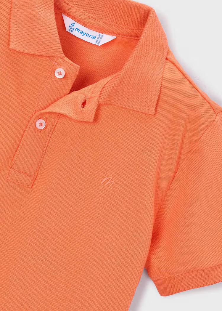 Boys Basic Short Sleeve Polo- Orange