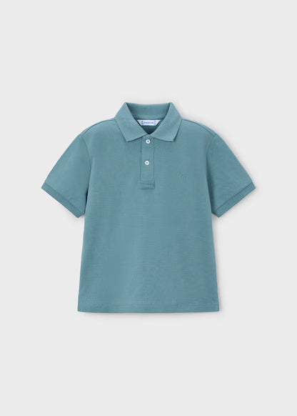 Boys Basic Short Sleeve Polo- Algae