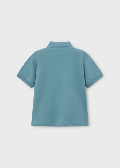 Boys Basic Short Sleeve Polo- Algae