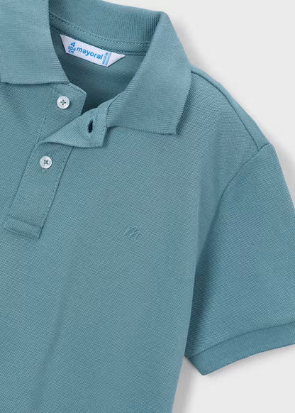 Boys Basic Short Sleeve Polo- Algae