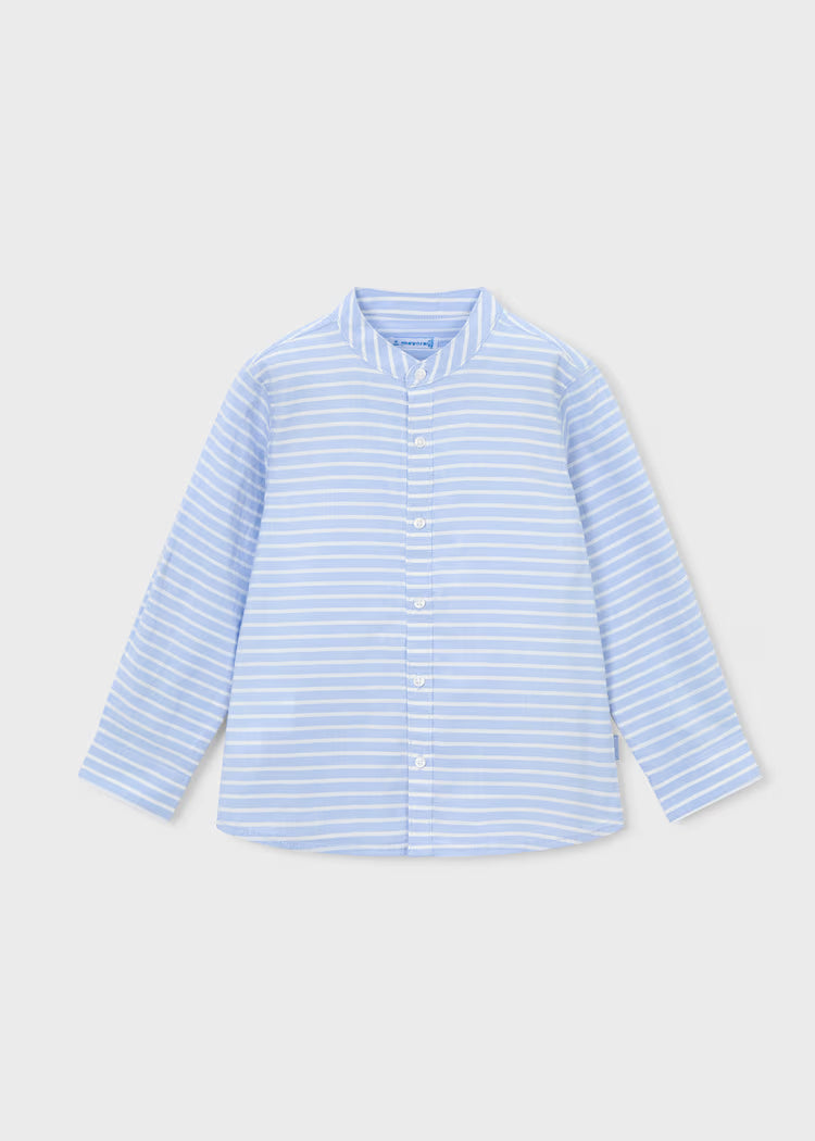 Boys Stripe Shirt- Sky