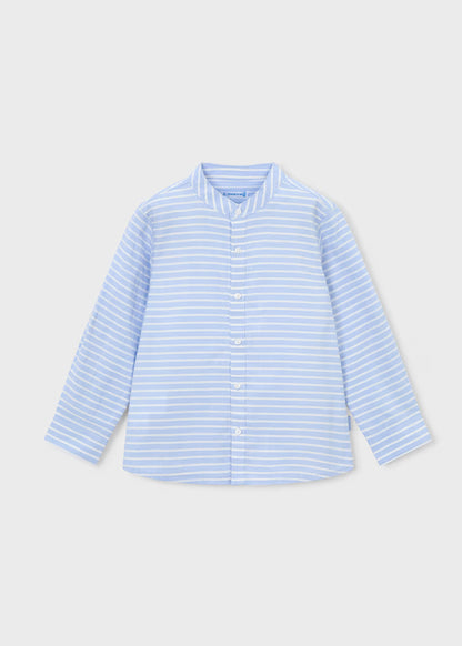 Boys Stripe Shirt- Sky