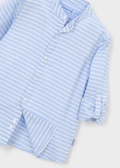 Boys Stripe Shirt- Sky
