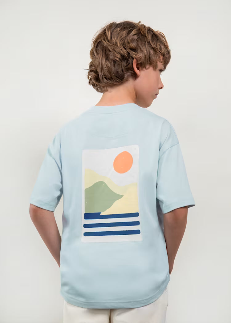Boy Graphic Tee- Sky Blue