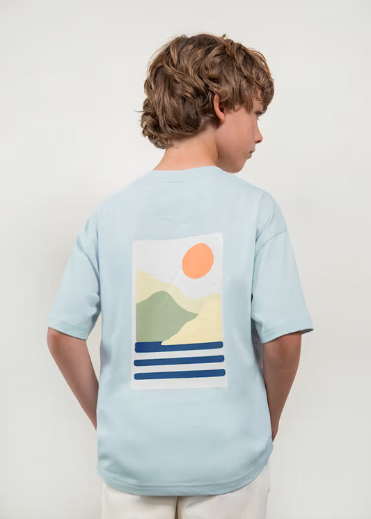 Boy Graphic Tee- Sky Blue