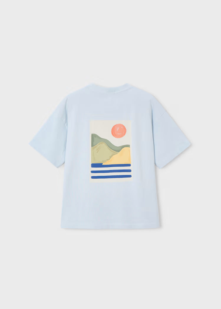 Boy Graphic Tee- Sky Blue