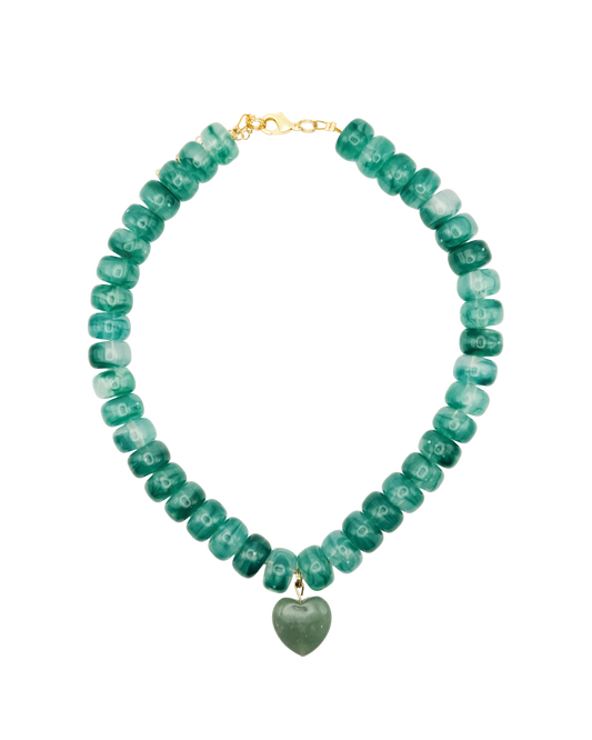Green Heart Pendant Necklace