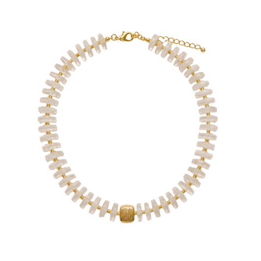 Clear Quartz Flat Chunky Necklace