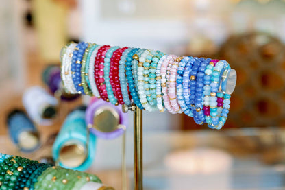 Cobalt Blue Gemstone Bracelet with Gold Accents