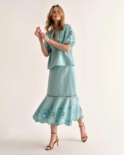 Marlo Skirt- Canal Blue