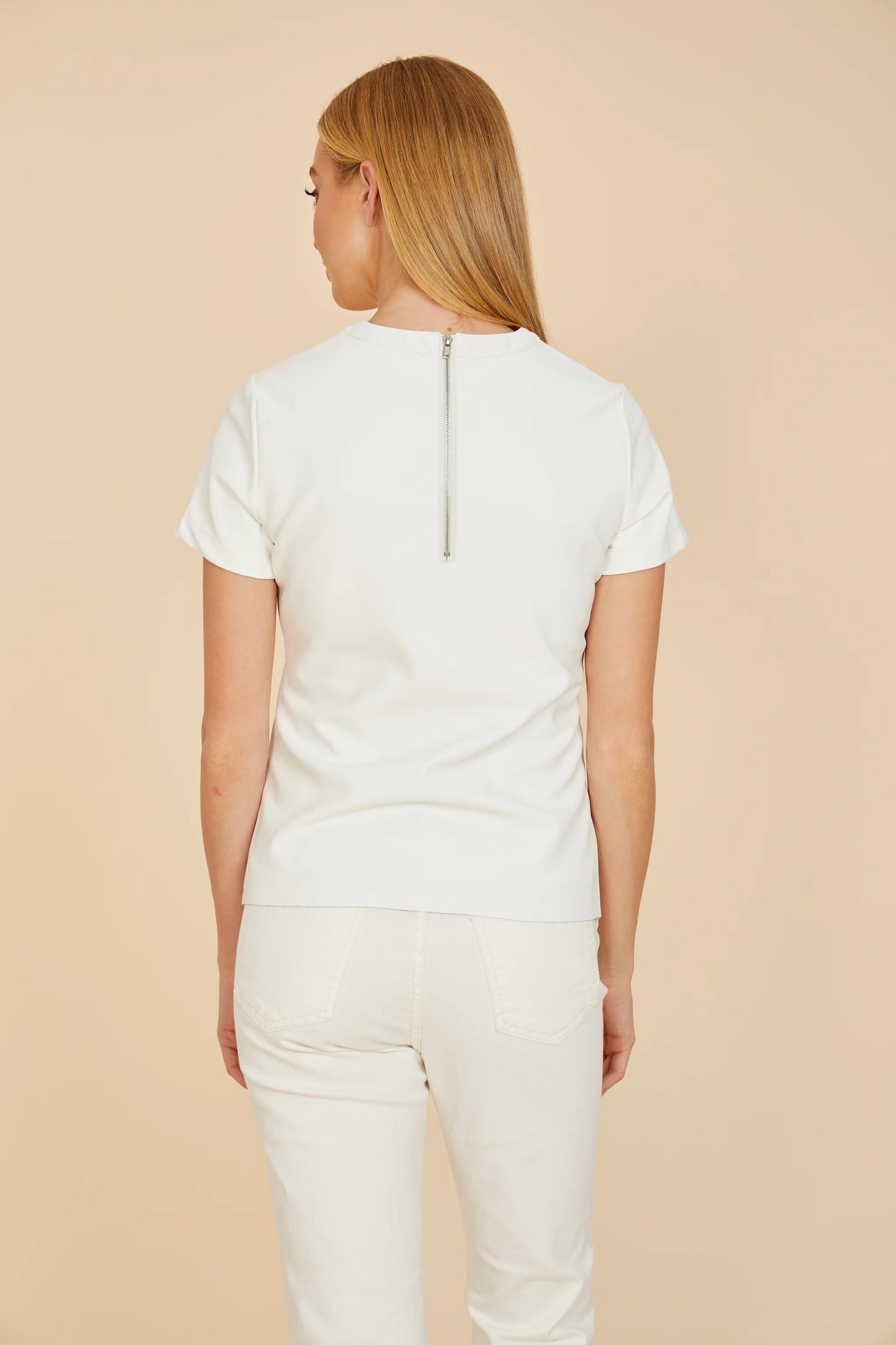 Vegan Leather Tee- White