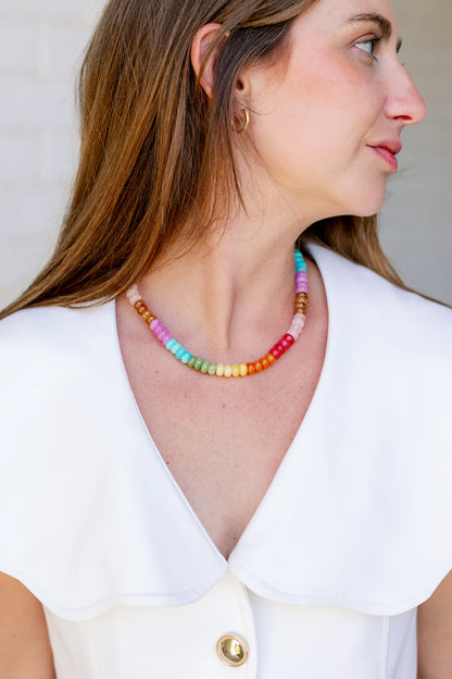 Rainbow Multicolor Gemstone Necklace
