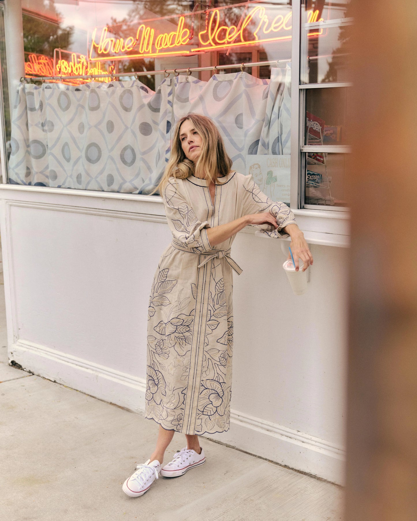 Sandy Midi Dress- Natural Linen