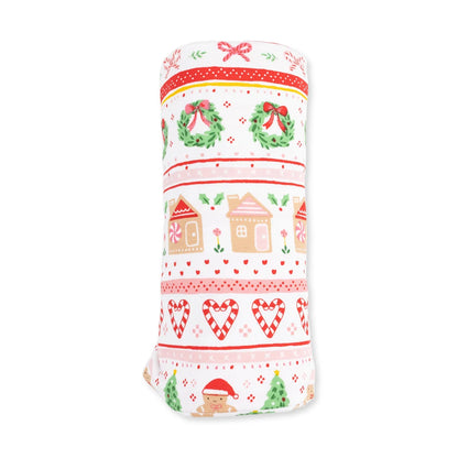 Swaddle Blanket- Pink Gingerbread Fair Isle
