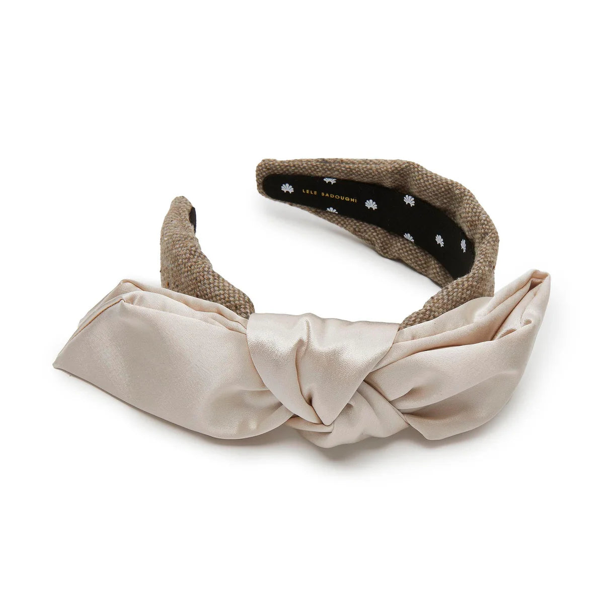BISQUE HOLLY SATIN TWEED HEADBAND