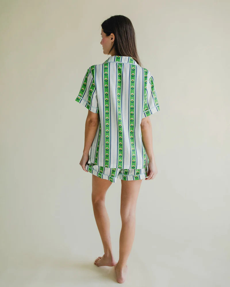 Katie Kime PJ Short Set- Garden Stripe