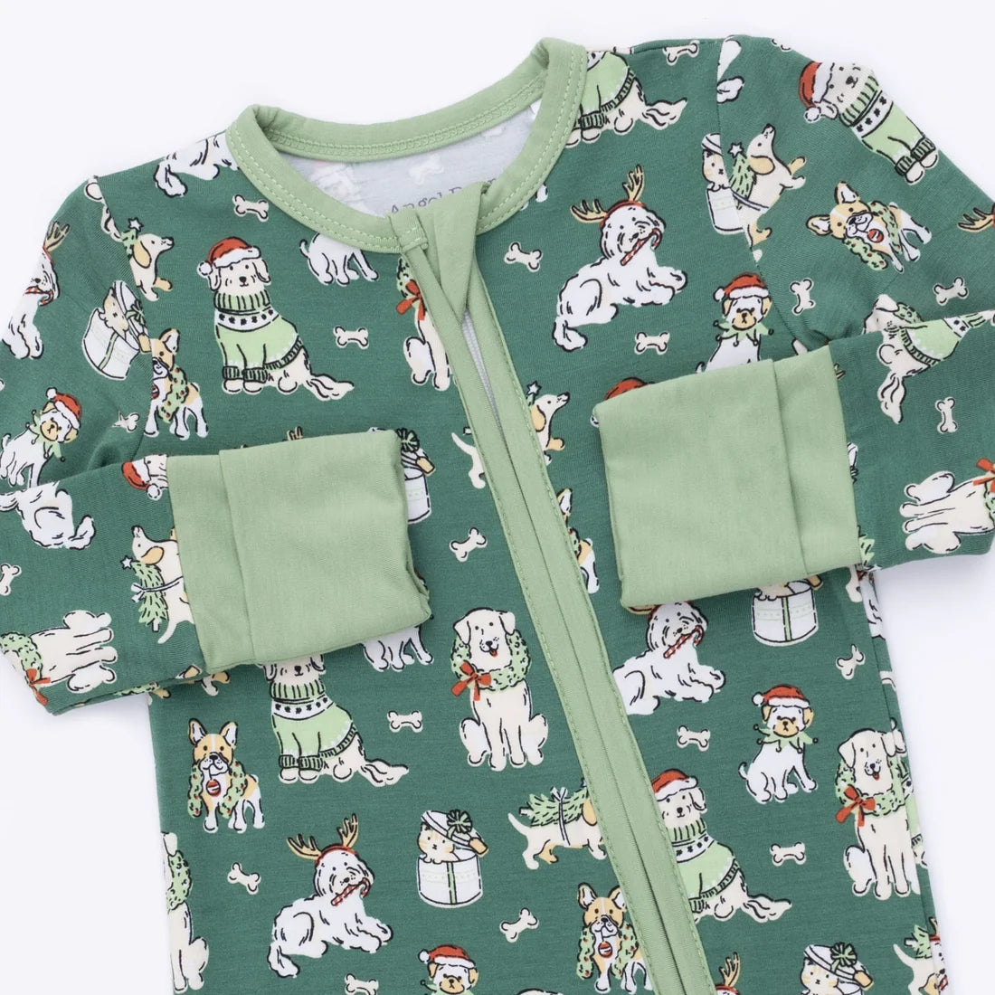 Green Christmas Dogs Convertible Romper