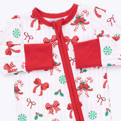 Bows + Candy Canes Convertible Romper
