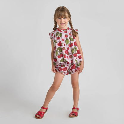 Girls Millie Ruffle Short- Lavender Raspberries