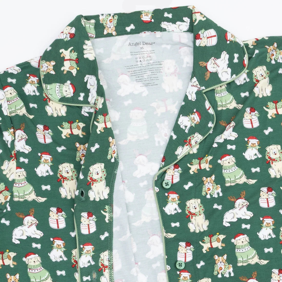 Adult PJ Set- Green Christmas Dogs