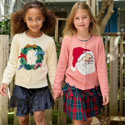 Girls Constance Sweater- Holiday Wreath