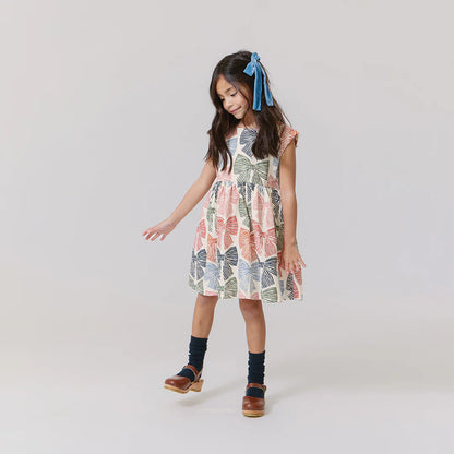 Girls Adaline Dress- Multi Striped Bows