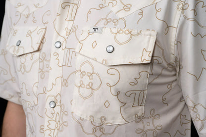 The Carson Short Sleeve Snap- Beige