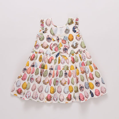 Girls Eloise Ruffle Dress- Multi Eggs