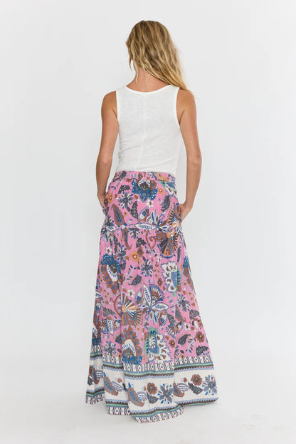 Farrah Tiered Maxi Skirt- Fuchsia