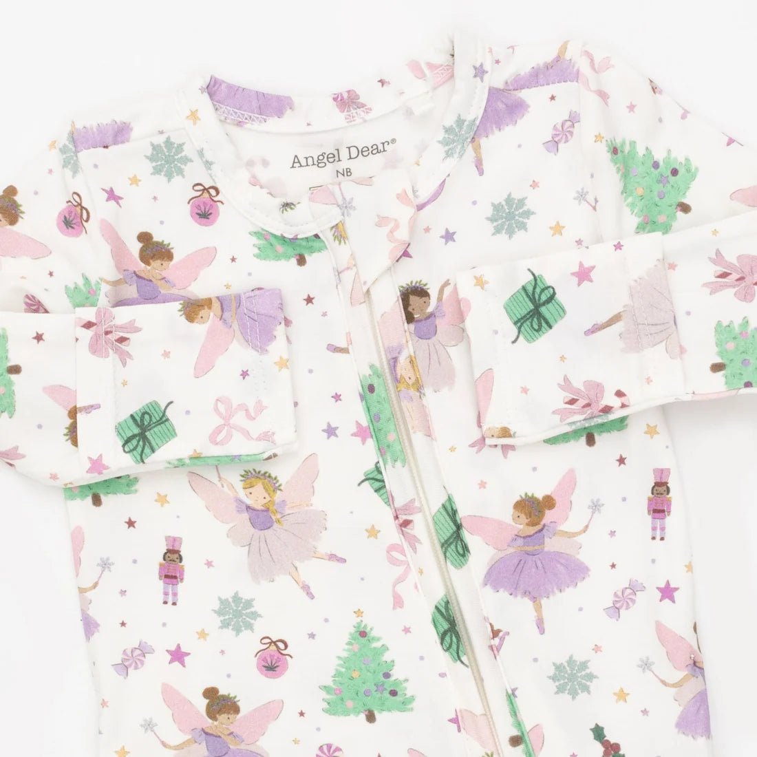 Sugar Plum Fairies 2-Way Ruffle Back Zipper Footie