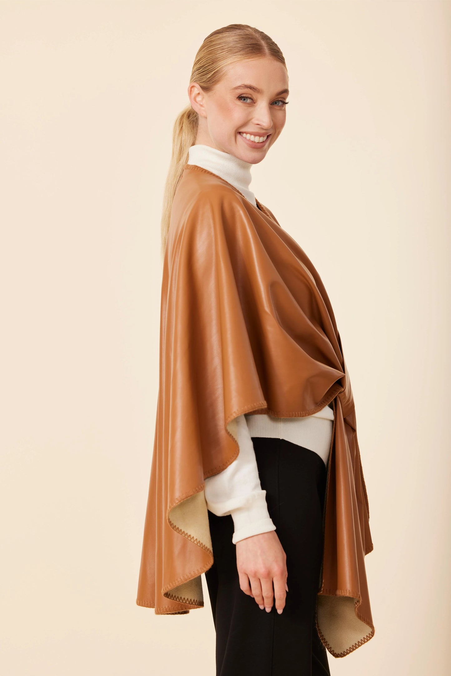 Vegan Leather Wrap- Burnt Orange