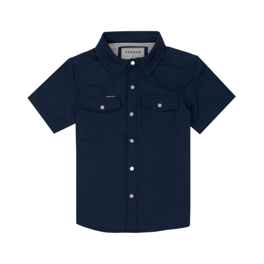 The Calf Scramble Kids Shirt by Poncho- Navy