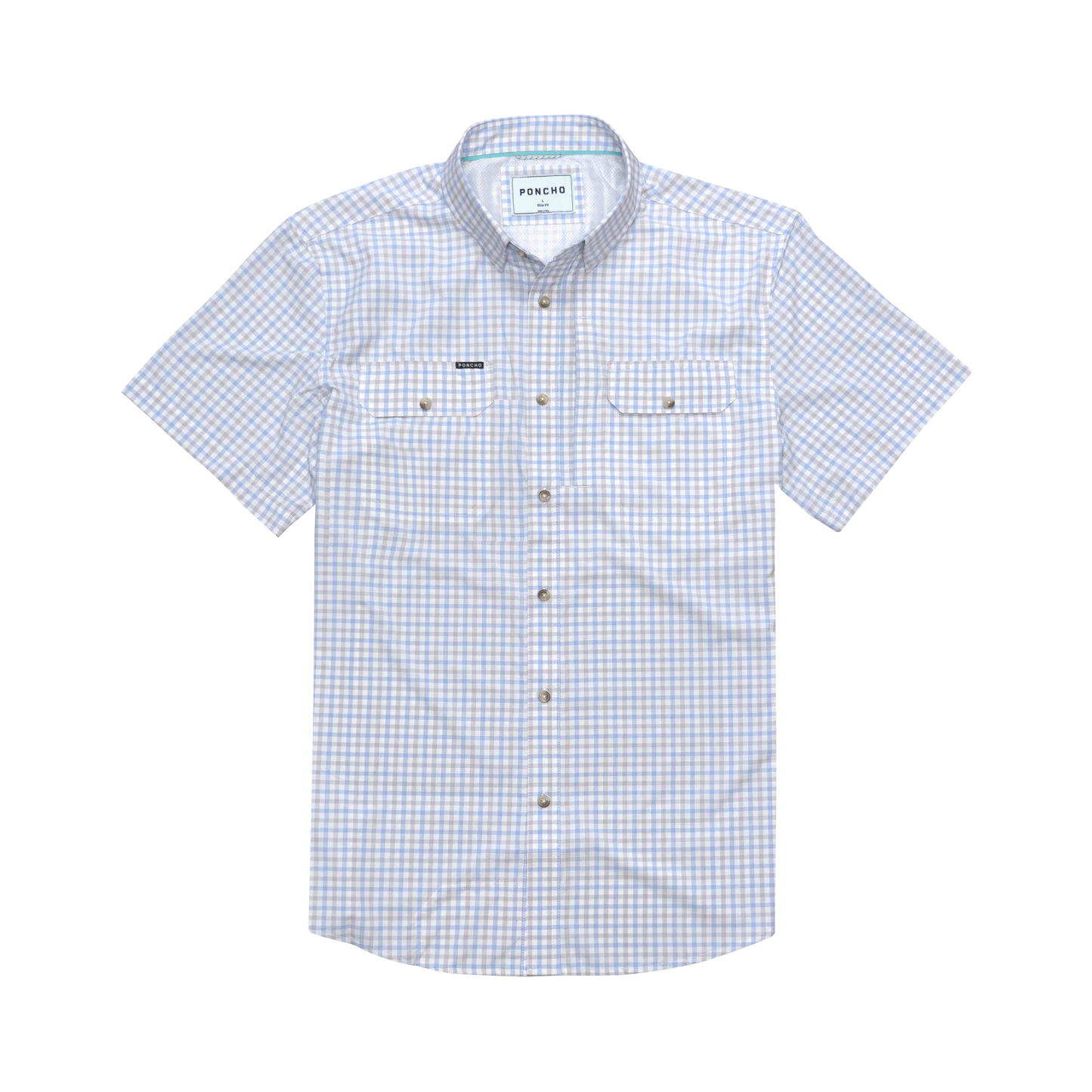 The Channel Cat by Poncho- Blue and Grey Plaid