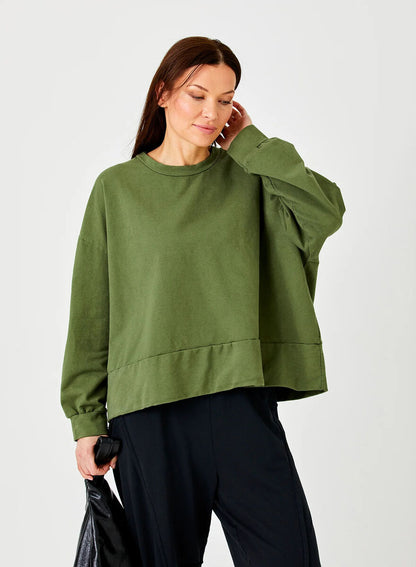 Marta Oversized Sweatshirt- Iguana Green