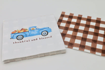 Fall Cocktail Napkins | Thankful and Blessed Truck - 20ct