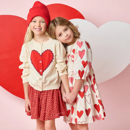 Girls Constance Sweater- Scalloped Heart