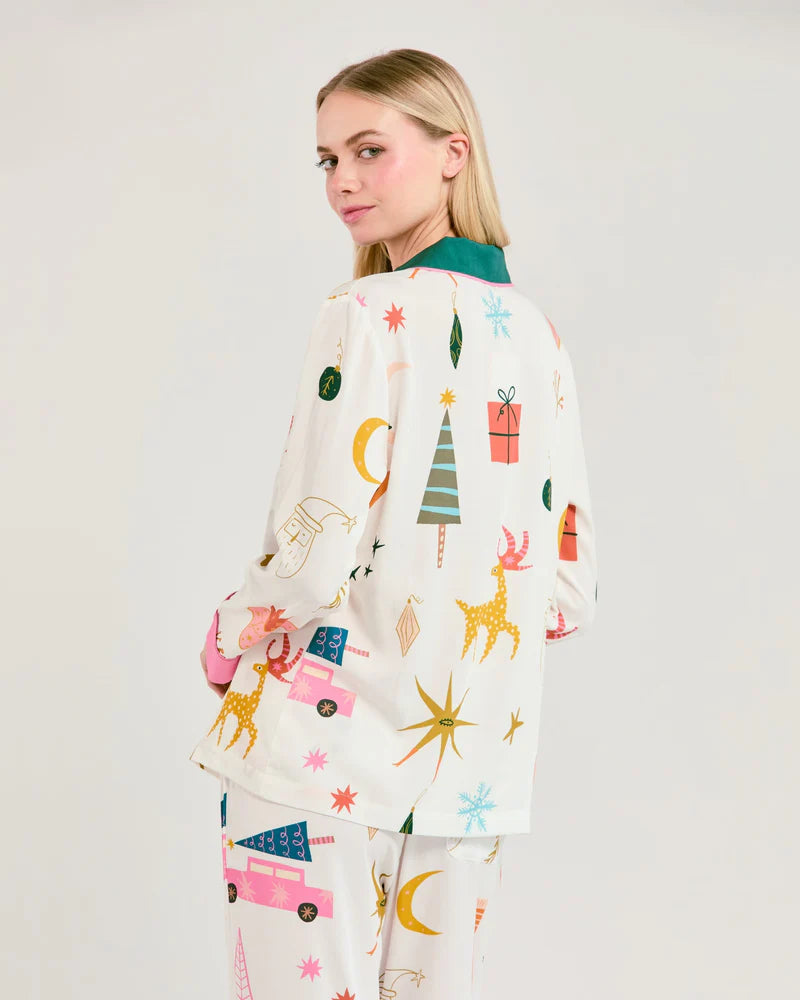 Katie Kime Long Sleeve PJ Pant Set - Mod Holiday