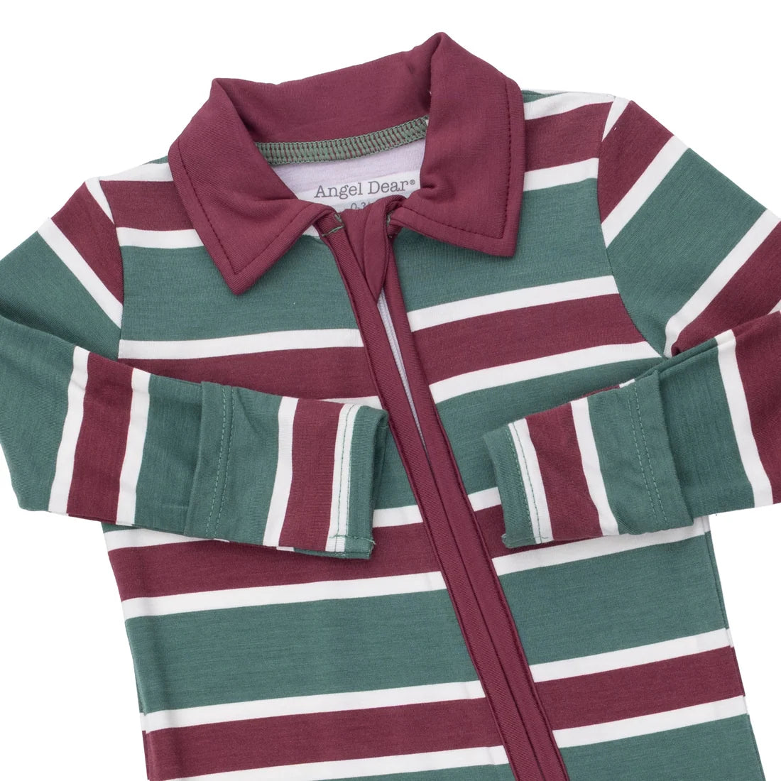 Rugby Green Stripe 2-Way Zipper Footie
