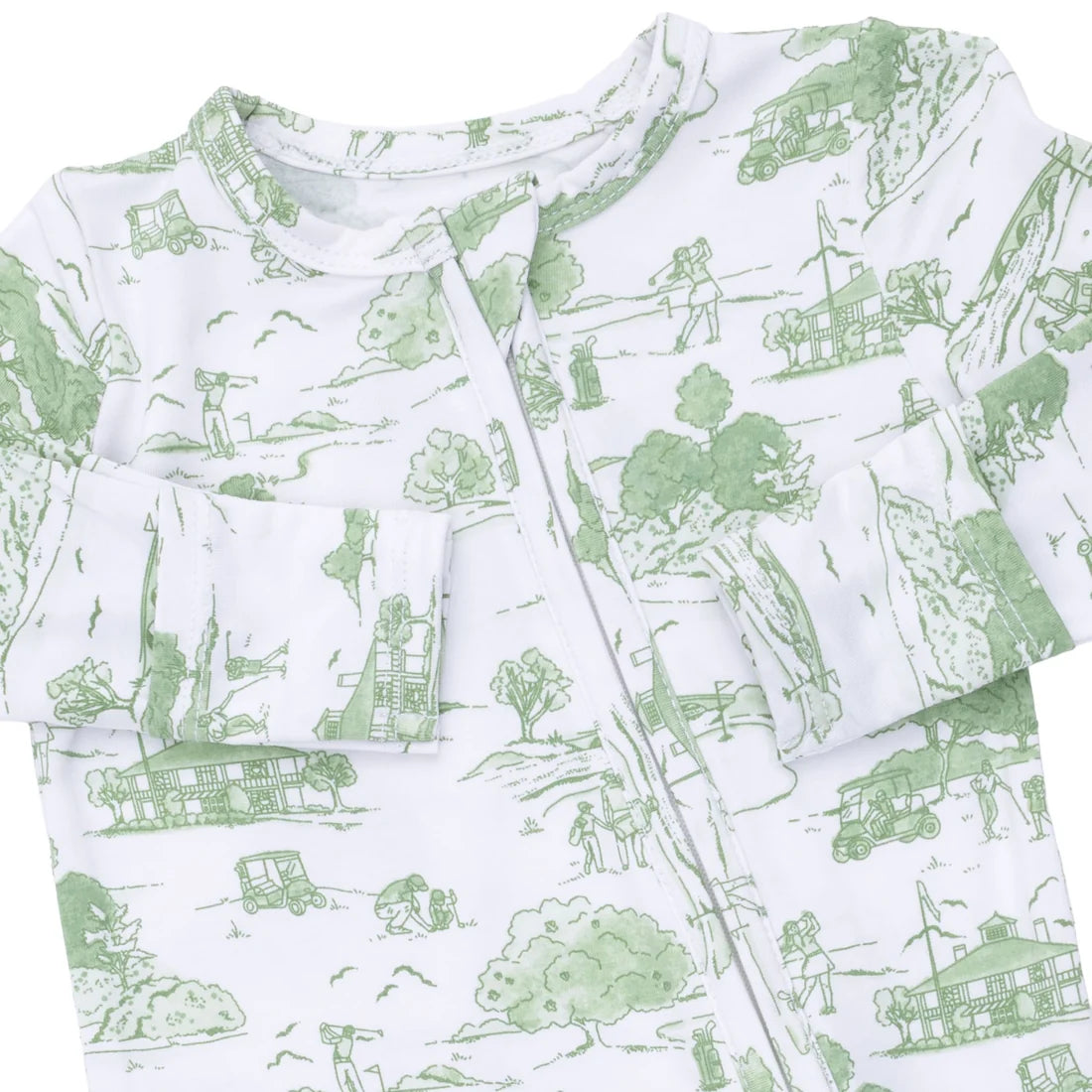 Golf Toile Green 2-Way Zipper Footie