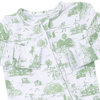 Golf Toile Green 2-Way Zipper Footie