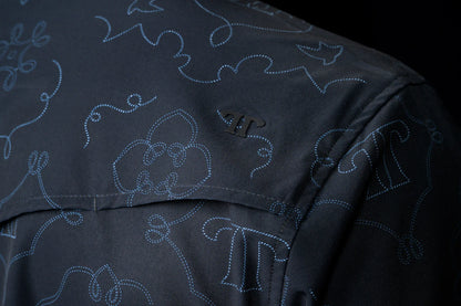 The Carson Short Sleeve Snap- Black