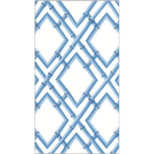 Blue Bamboo Trellis Paper Guest Towels | Luxe Pack of 40